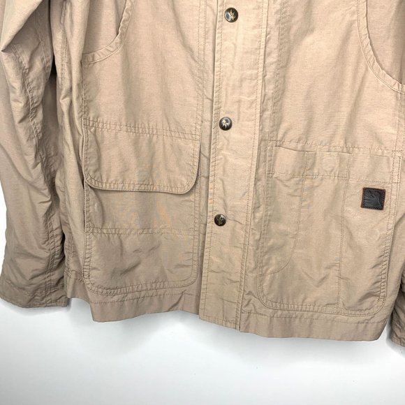 I. SPIEWAK &‎ SONS Beige Tan Hooded High Neck Windbreaker Jacket Sz M - Picture 7 of 10